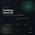 Freelance Client OS cover: a dotted Monday loop of client stations with a gold next action node.