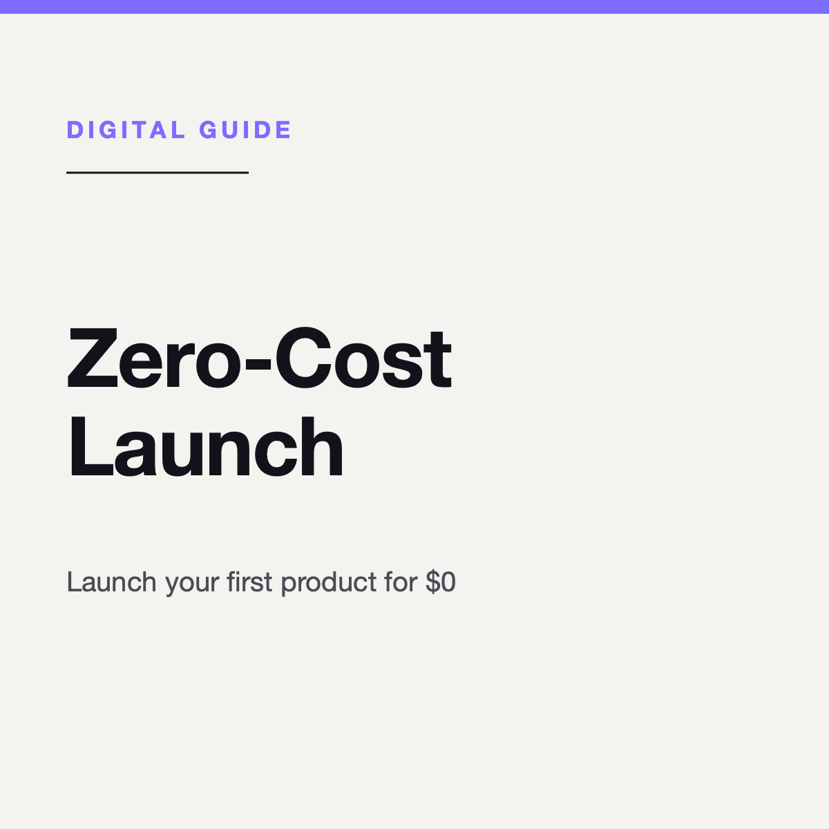 Zero Cost Launch cover, VentureLab